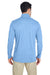 UltraClub 8618 Mens Heather Cool & Dry Performance Moisture Wicking 1/4 Zip Sweatshirt Heather Columbia Blue Model Back