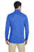 UltraClub 8618 Mens Heather Cool & Dry Performance Moisture Wicking 1/4 Zip Sweatshirt Heather Royal Blue Model Back