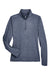 UltraClub 8618W Womens Heather Cool & Dry Performance Moisture Wicking 1/4 Zip Sweatshirt Heather Navy Blue Flat Front