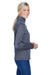 UltraClub 8618W Womens Heather Cool & Dry Performance Moisture Wicking 1/4 Zip Sweatshirt Heather Navy Blue Model Side