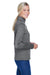 UltraClub 8618W Womens Heather Cool & Dry Performance Moisture Wicking 1/4 Zip Sweatshirt Heather Black Model Side