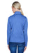 UltraClub 8618W Womens Heather Cool & Dry Performance Moisture Wicking 1/4 Zip Sweatshirt Heather Royal Blue Model Back