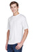 UltraClub 8620 Mens Cool & Dry Performance Moisture Wicking Short Sleeve Crewneck T-Shirt White Model Front