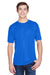 UltraClub 8620 Mens Cool & Dry Performance Moisture Wicking Short Sleeve Crewneck T-Shirt Royal Blue Model Front