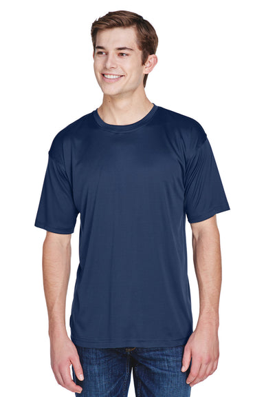 UltraClub 8620 Mens Cool & Dry Performance Moisture Wicking Short Sleeve Crewneck T-Shirt Navy Blue Model Front