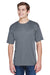 UltraClub 8620 Mens Cool & Dry Performance Moisture Wicking Short Sleeve Crewneck T-Shirt Charcoal Grey Model Front