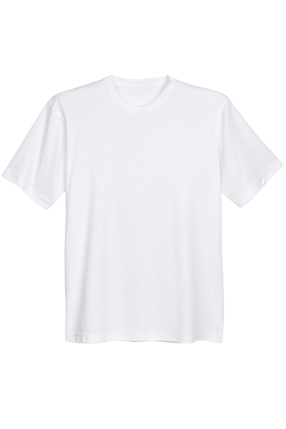 UltraClub 8620 Mens Cool & Dry Performance Moisture Wicking Short Sleeve Crewneck T-Shirt White Flat Front