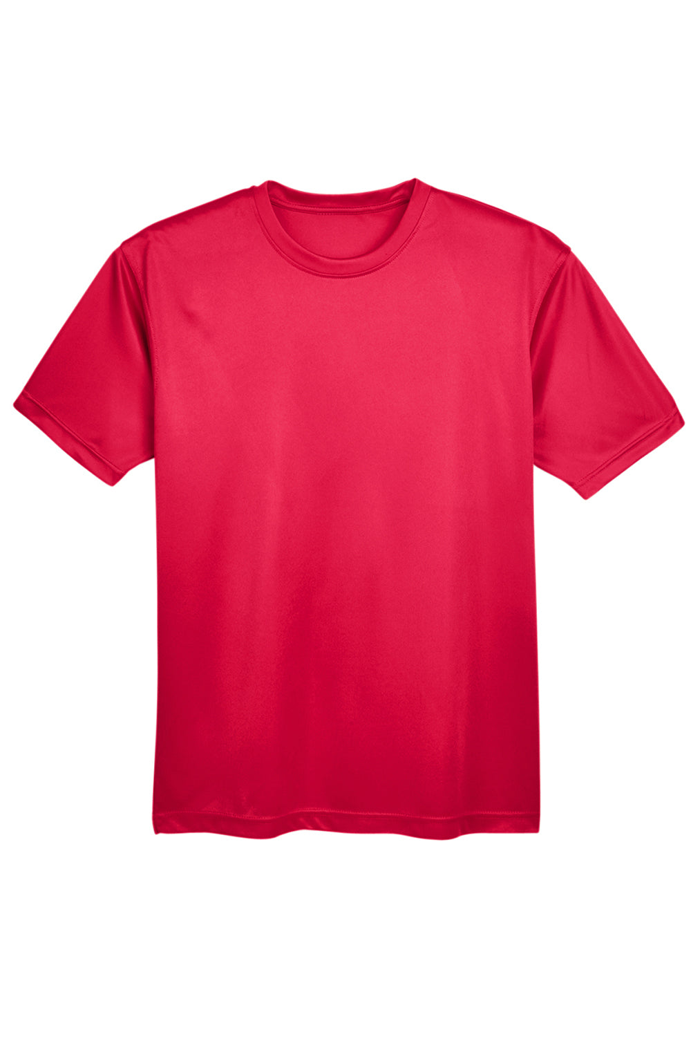 UltraClub 8620 Mens Cool & Dry Performance Moisture Wicking Short Sleeve Crewneck T-Shirt Red Flat Front