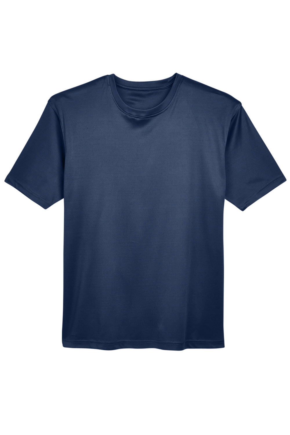 UltraClub 8620 Mens Cool & Dry Performance Moisture Wicking Short Sleeve Crewneck T-Shirt Navy Blue Flat Front