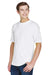 UltraClub 8620 Mens Cool & Dry Performance Moisture Wicking Short Sleeve Crewneck T-Shirt White Model 3q