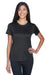 UltraClub 8620L Womens Cool & Dry Performance Moisture Wicking Short Sleeve Crewneck T-Shirt Black Model Front