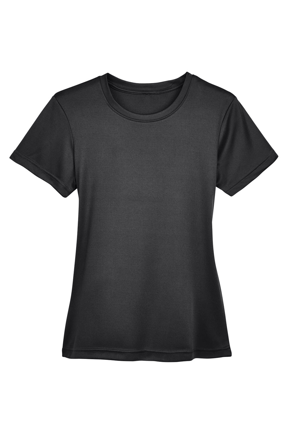 UltraClub 8620L Womens Cool & Dry Performance Moisture Wicking Short Sleeve Crewneck T-Shirt Black Flat Front