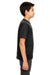 UltraClub 8620Y Youth Cool & Dry Performance Moisture Wicking Short Sleeve Crewneck T-Shirt Black Model Side