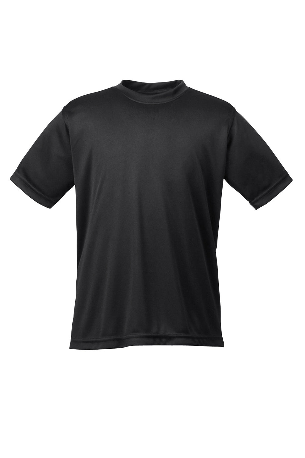 UltraClub 8620Y Youth Cool & Dry Performance Moisture Wicking Short Sleeve Crewneck T-Shirt Black Flat Front