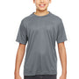 UltraClub Youth Cool & Dry Performance Moisture Wicking Short Sleeve Crewneck T-Shirt - Charcoal Grey