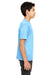 UltraClub 8620Y Youth Cool & Dry Performance Moisture Wicking Short Sleeve Crewneck T-Shirt Columbia Blue Model Side