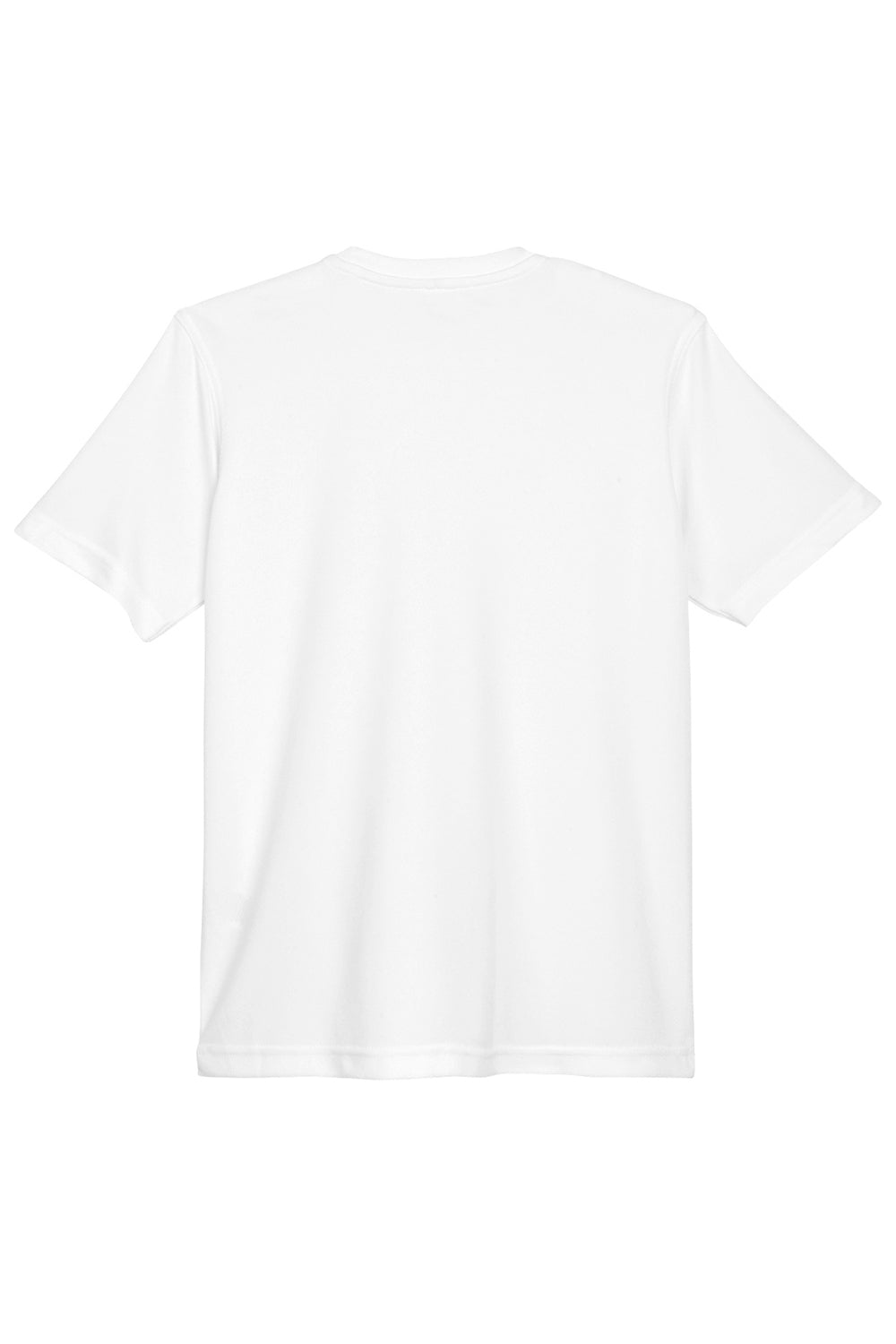 UltraClub 8620Y Youth Cool & Dry Performance Moisture Wicking Short Sleeve Crewneck T-Shirt White Flat Back