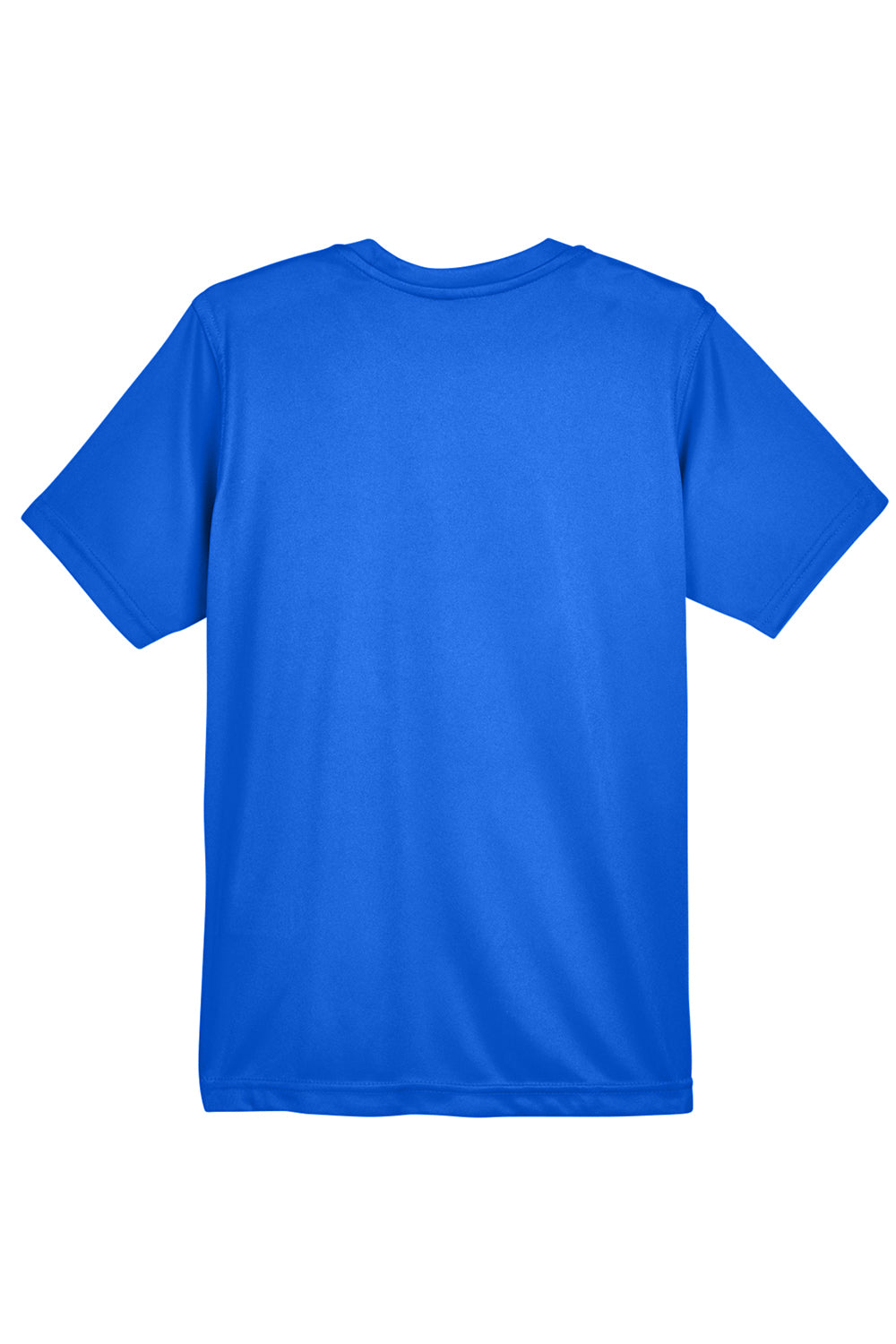 UltraClub 8620Y Youth Cool & Dry Performance Moisture Wicking Short Sleeve Crewneck T-Shirt Royal Blue Flat Back