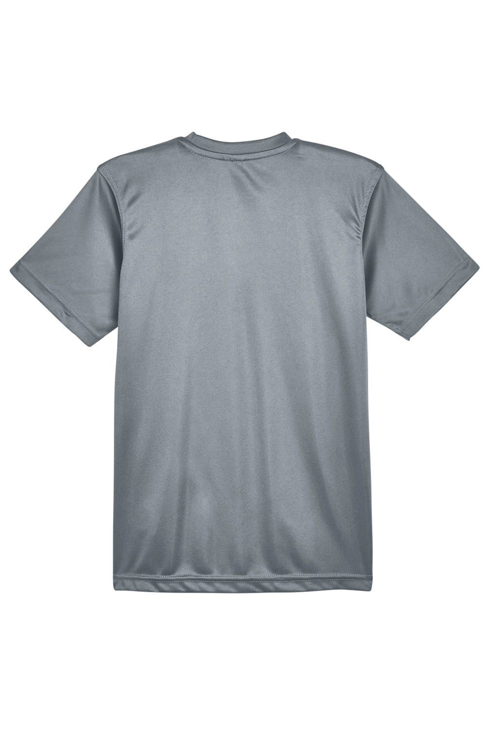 UltraClub 8620Y Youth Cool & Dry Performance Moisture Wicking Short Sleeve Crewneck T-Shirt Charcoal Grey Flat Back