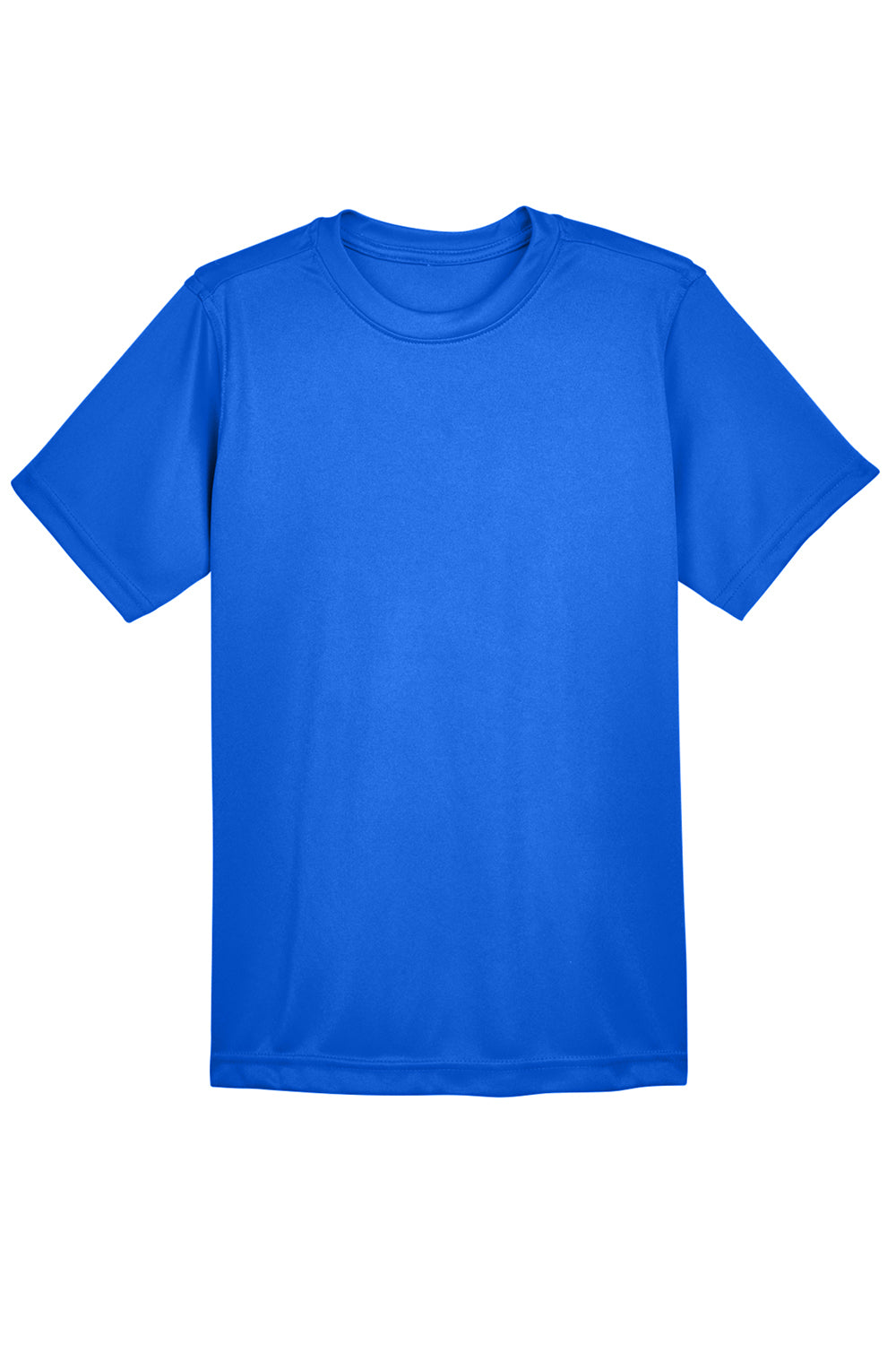 UltraClub 8620Y Youth Cool & Dry Performance Moisture Wicking Short Sleeve Crewneck T-Shirt Royal Blue Flat Front