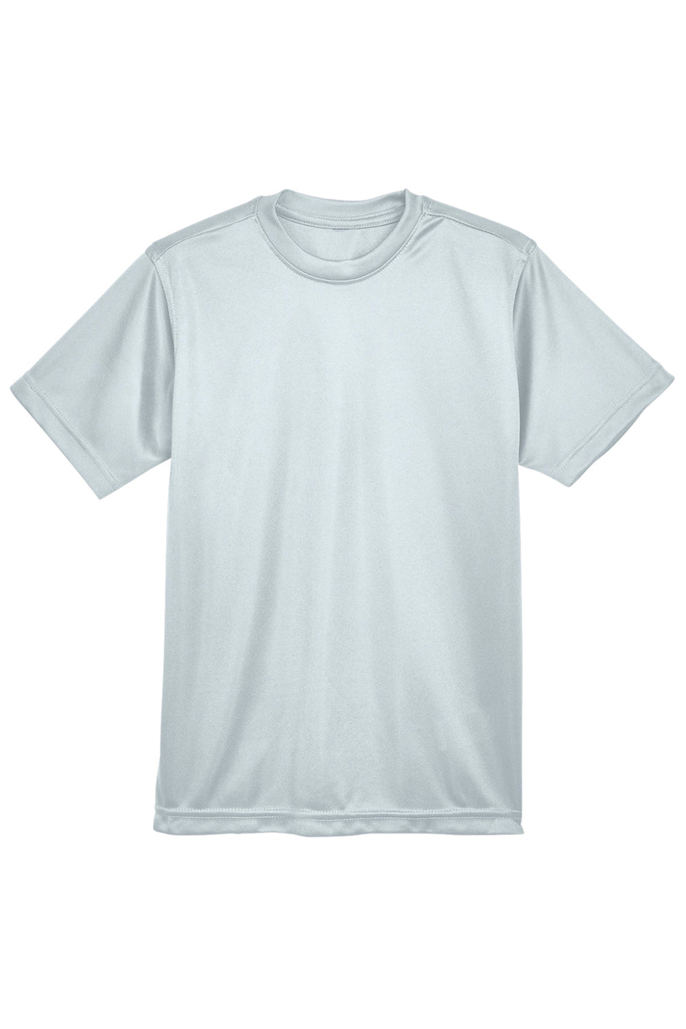 UltraClub 8620Y Youth Cool & Dry Performance Moisture Wicking Short Sleeve Crewneck T-Shirt Grey Flat Front