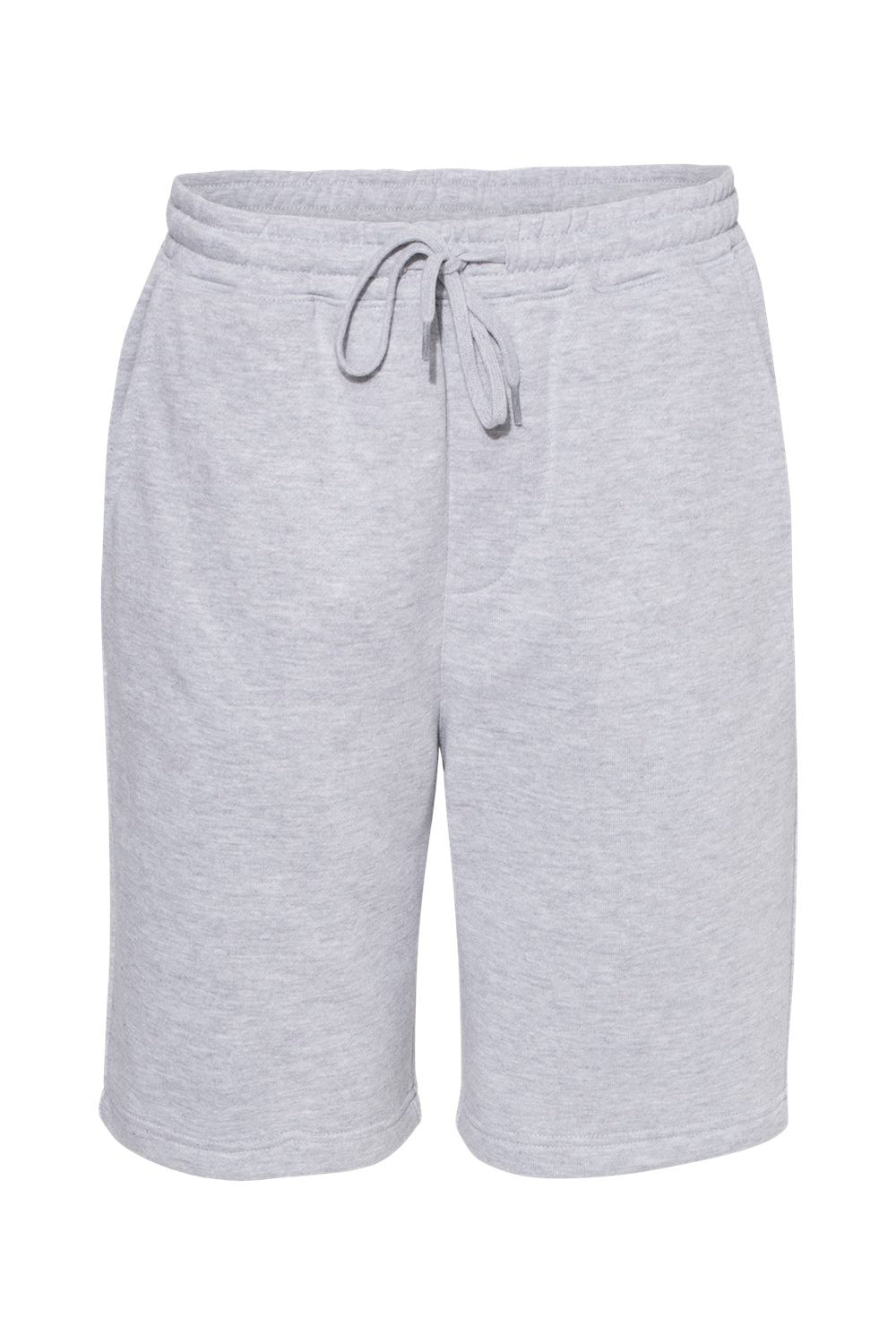 Independent Trading Co. IND20SRT Mens Fleece Shorts w/ Pockets Heather Grey Flat Front