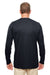 UltraClub 8622 Mens Cool & Dry Performance Moisture Wicking Long Sleeve Crewneck T-Shirt Black Model Back