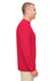 UltraClub 8622 Mens Cool & Dry Performance Moisture Wicking Long Sleeve Crewneck T-Shirt Red Model Side