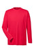 UltraClub 8622 Mens Cool & Dry Performance Moisture Wicking Long Sleeve Crewneck T-Shirt Red Flat Front