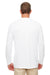 UltraClub 8622 Mens Cool & Dry Performance Moisture Wicking Long Sleeve Crewneck T-Shirt White Model Back