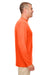 UltraClub 8622 Mens Cool & Dry Performance Moisture Wicking Long Sleeve Crewneck T-Shirt Bright Orange Model Side