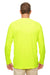 UltraClub 8622 Mens Cool & Dry Performance Moisture Wicking Long Sleeve Crewneck T-Shirt Bright Yellow Model Back