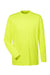 UltraClub 8622 Mens Cool & Dry Performance Moisture Wicking Long Sleeve Crewneck T-Shirt Bright Yellow Flat Front