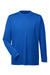 UltraClub 8622 Mens Cool & Dry Performance Moisture Wicking Long Sleeve Crewneck T-Shirt Royal Blue Flat Front