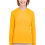 UltraClub Womens Cool & Dry Performance Moisture Wicking Long Sleeve Crewneck T-Shirt - Gold