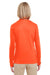 UltraClub 8622W Womens Cool & Dry Performance Moisture Wicking Long Sleeve Crewneck T-Shirt Bright Orange Model Back