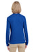 UltraClub 8622W Womens Cool & Dry Performance Moisture Wicking Long Sleeve Crewneck T-Shirt Royal Blue Model Back