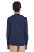 UltraClub 8622Y Youth Cool & Dry Performance Moisture Wicking Long Sleeve Crewneck T-Shirt Navy Blue Model Back