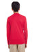 UltraClub 8622Y Youth Cool & Dry Performance Moisture Wicking Long Sleeve Crewneck T-Shirt Red Model Back