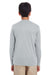 UltraClub 8622Y Youth Cool & Dry Performance Moisture Wicking Long Sleeve Crewneck T-Shirt Grey Model Back