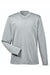 UltraClub 8622Y Youth Cool & Dry Performance Moisture Wicking Long Sleeve Crewneck T-Shirt Grey Flat Front