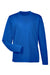 UltraClub 8622Y Youth Cool & Dry Performance Moisture Wicking Long Sleeve Crewneck T-Shirt Royal Blue Flat Front