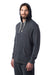 Alternative 8629NM Mens School Yard Hooded Sweatshirt Hoodie Washed Black 3Q