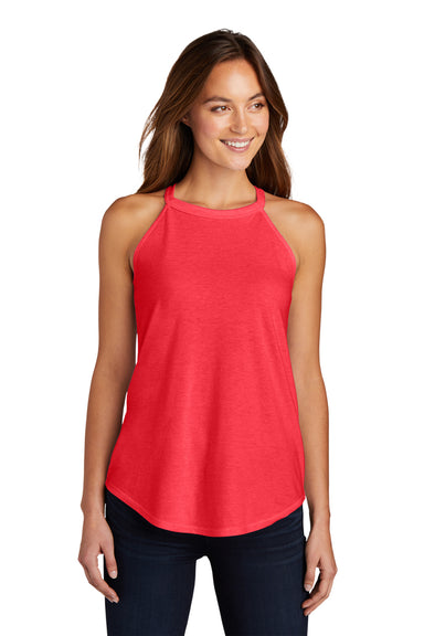 District DT137L Womens Perfect Tri Rocker Tank Top Red Frost Model Front