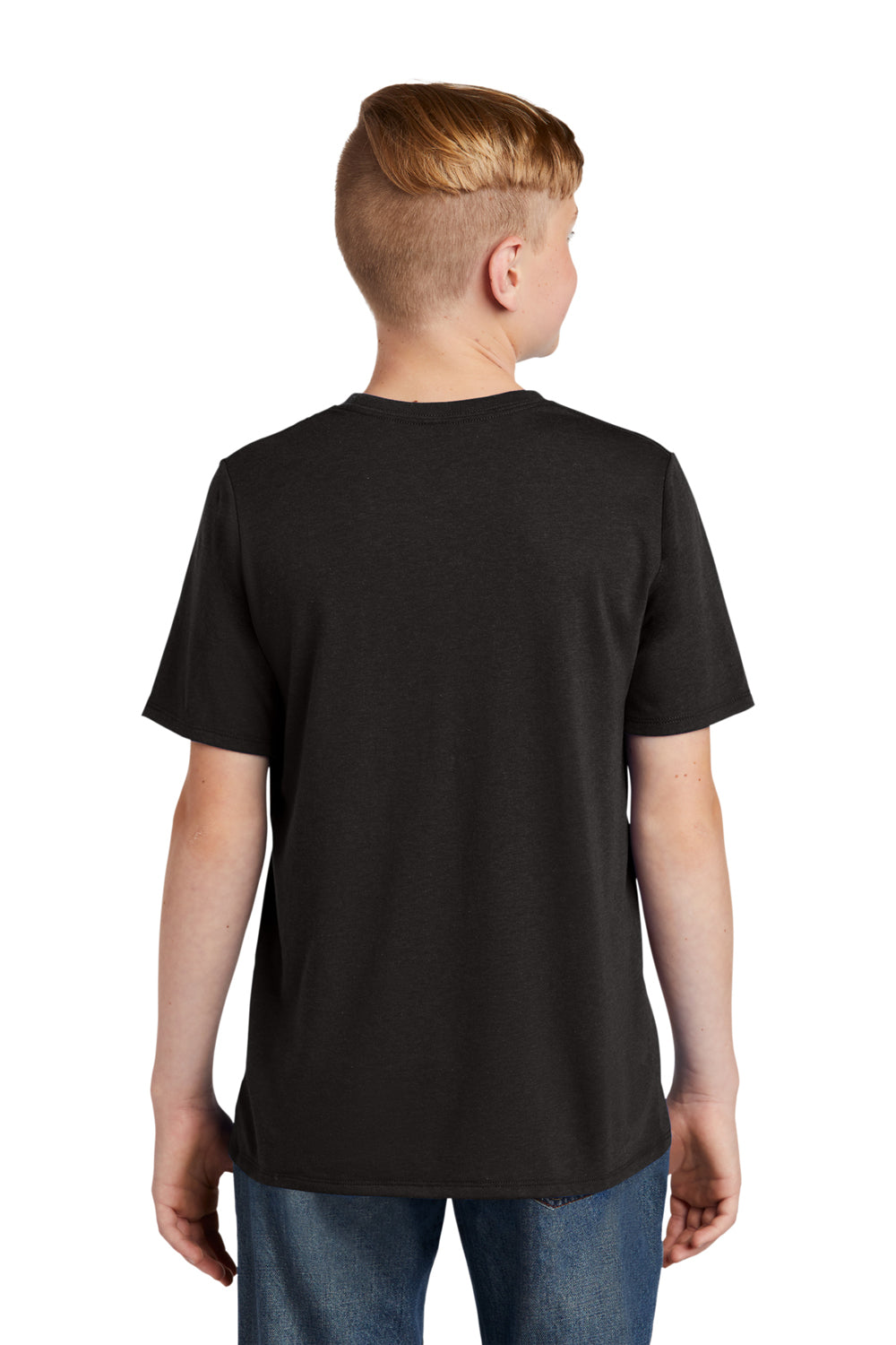 District DT130Y Youth Perfect Tri Short Sleeve Crewneck T-Shirt Black Model Back