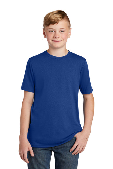 District DT130Y Youth Perfect Tri Short Sleeve Crewneck T-Shirt Deep Royal Blue Model Front