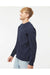 Independent Trading Co. IND5000C Mens Legend Crewneck Sweatshirt Classic Navy Blue Model Side