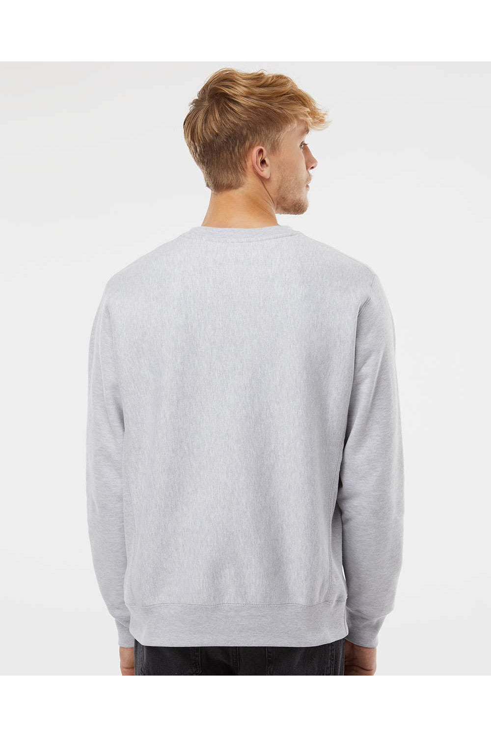 Independent Trading Co. IND5000C Mens Legend Crewneck Sweatshirt Heather Grey Model Back