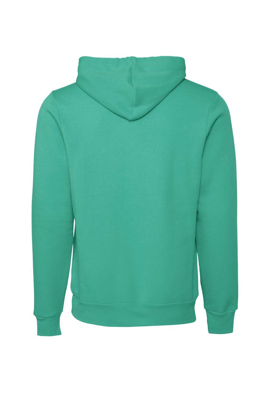 Bella + Canvas BC3719/3719 Mens Sponge Fleece Hooded Sweatshirt Hoodie Teal Green Flat Back