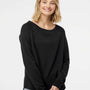 Independent Trading Co. Womens California Wave Wash Crewneck Sweatshirt - Black